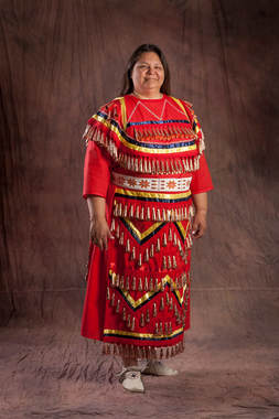 Kim Sigafus in traditional Native regalia