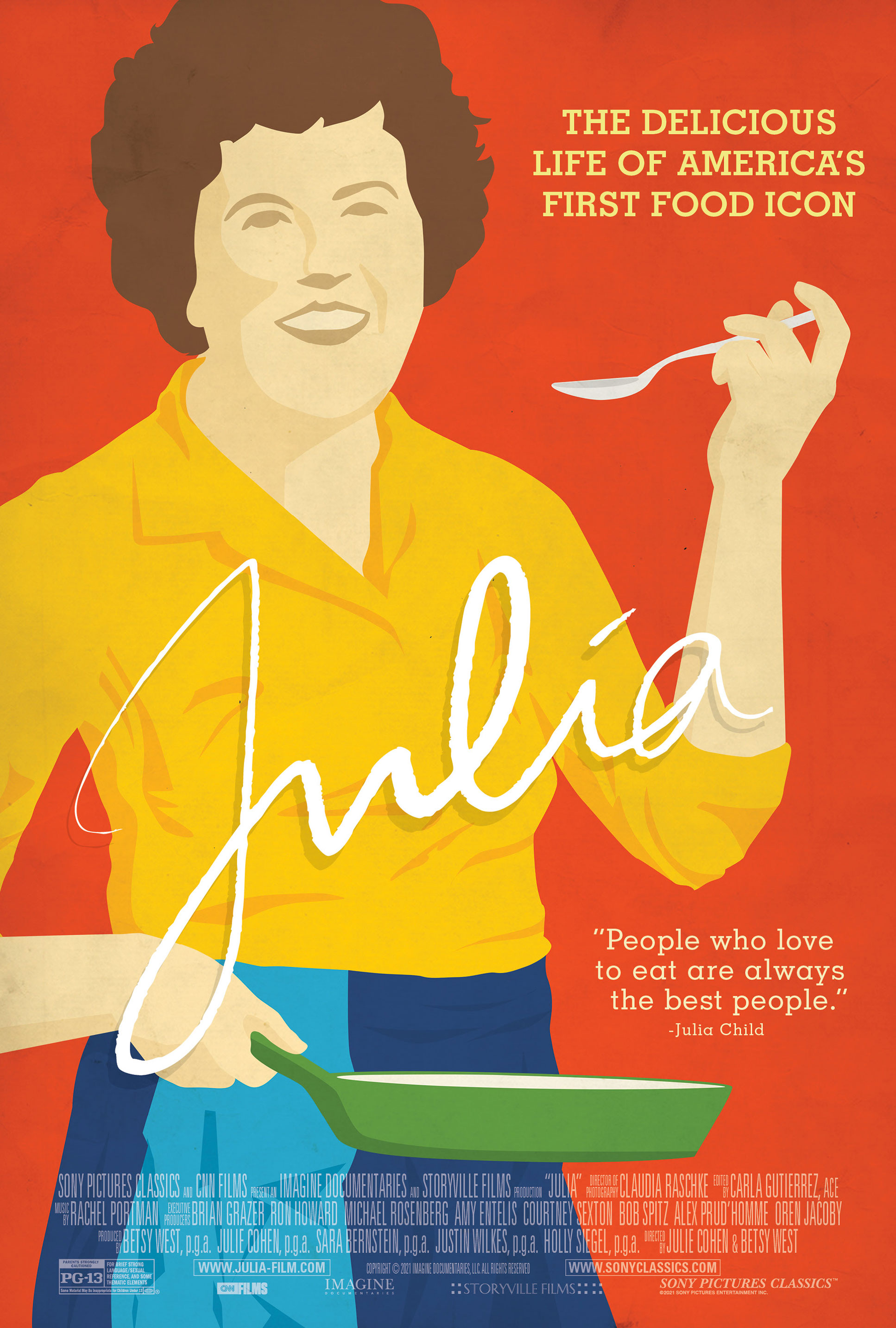 Julia film poster of Julia Child cooking