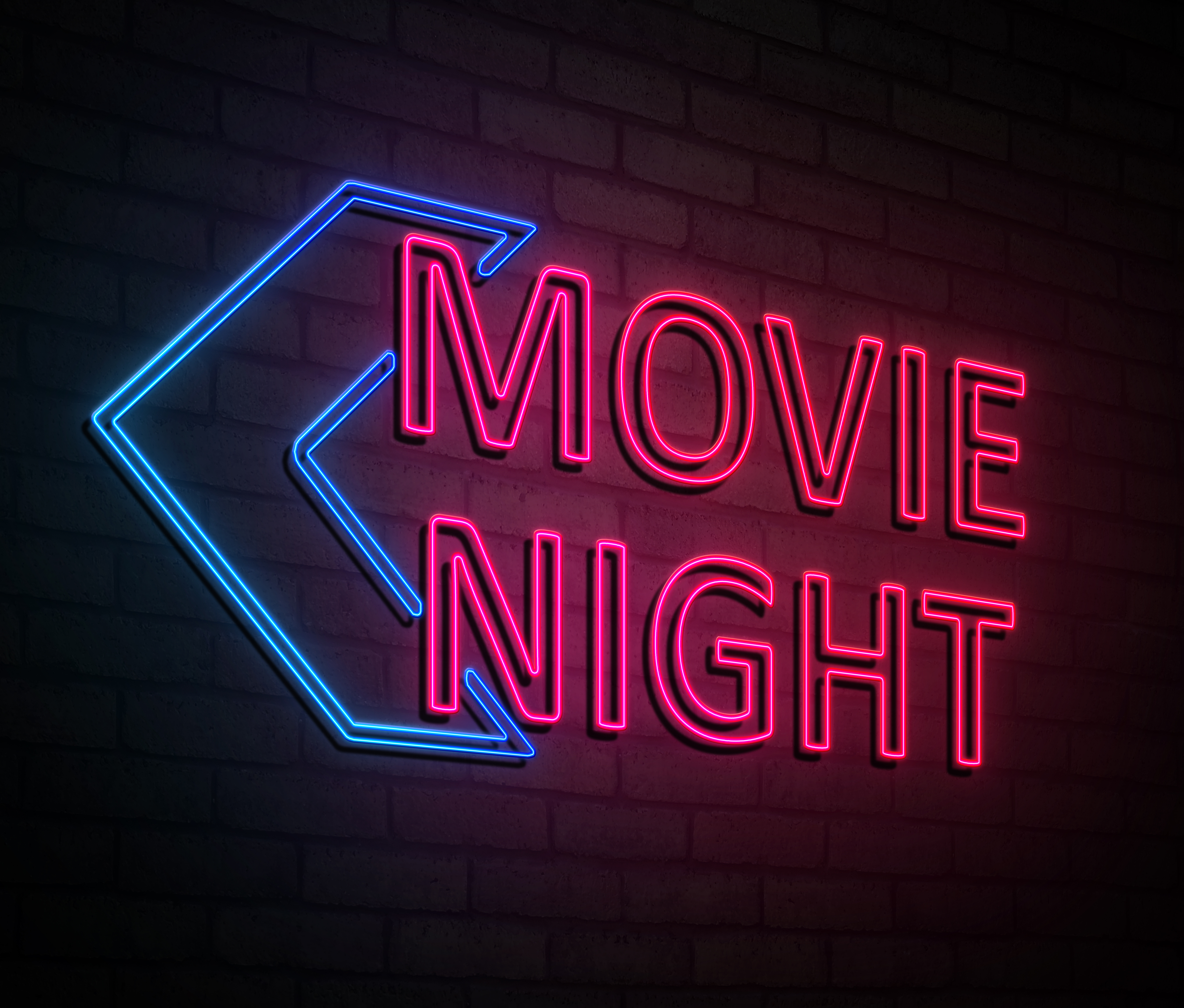movie night neon sign