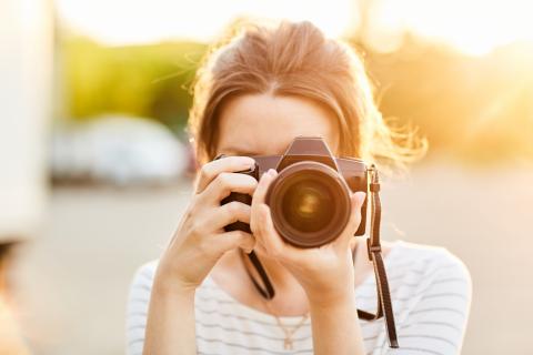 Woman holding camera