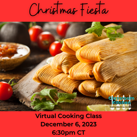 Christmas Fiesta, image of a plate of tamales