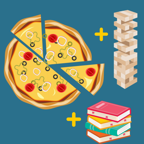 Pizza + Books + Jenga