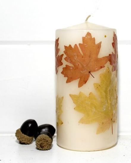 fall leaf candle